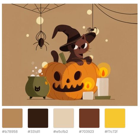 Color Palette Halloween Color Palette, Wizard Cat, Halloween Color, 90s Halloween, Ios Ideas, Room Color Schemes, Halloween Inspo, Monster Design, Color Inspo