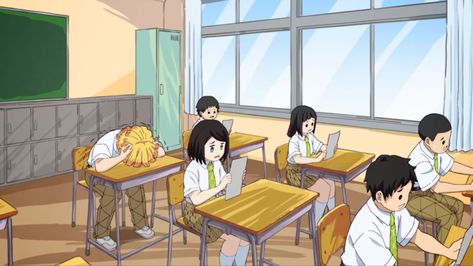 Kny School Au, Kny Backgrounds, Kny Scenes, Kny Background, Kimetsu Gakuen, Kimetsu Academy, Fancy Girls, Susanoo Naruto, Anime Classroom