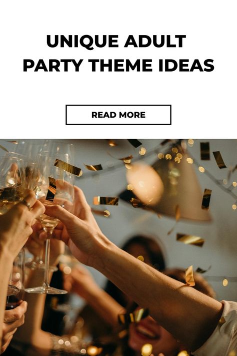 Discover unique and exciting adult party themes to elevate your next gathering! From elegant masquerade balls to laid-back backyard BBQs, find the perfect inspiration for any occasion. Whether you're planning a milestone birthday celebration or a casual get-together with friends, explore our curated collection of adult party theme ideas to add an extra touch of fun and sophistication. Stand out from the crowd with creative and memorable party themes for adults that will leave your guests talking Birthday Party Ideas Themes Adults, Day Party Themes For Adults, Unique Party Ideas For Adults, Party Themes For Adults Unique, Adult Themed Birthday Party Ideas, Birthday Party Themes For Adults Women, Fun Themed Parties For Adults, Adult Birthday Themes, Creative Party Themes