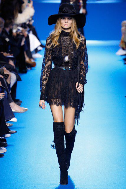 Elie Saab, Look #8 Lace Hat, Magdalena Frackowiak, Mode Editorials, Ellie Saab, Elie Saab Fall, 2016 Fall, Elsa Schiaparelli, Mode Boho, Runway Collection