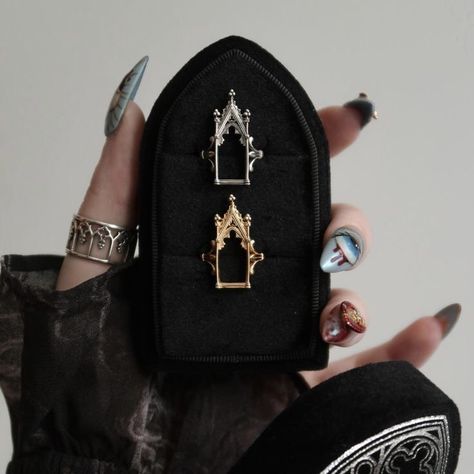 Cathedral Rings, Hijiri Byakuren, Goth Engagement Rings, Gothic Jewelry Rings, Cathedral Ring, Goth Accessories, Cute Country Outfits, Match Made In Heaven, Jewelry Lookbook