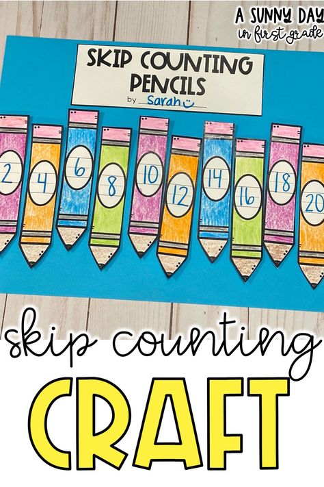 Counting By Twos Activities, Skip Counting Activities 1st, Math Crafts First Grade, Counting By 2s Activities, Count By 2's 5's And 10's, First Grade Skip Counting Activities, Counting By 2's 5's And 10's, Skip Counting Craft, Skip Count By 2's Activities