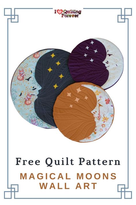 Moon Phase Quilt, Wall Hanging Quilts Patterns Free, Quilted Wall Hangings Patterns Free, Free Quilt Patterns For Beginners, Quilt Patterns For Beginners, Quilted Wall Hangings Patterns, Sun Paper, Moon Quilt, Quilt Tutorial