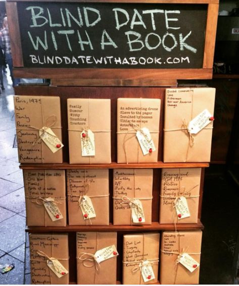 This bookshop’s “blind date with a book” campaign that encourages you to try something new (and not judge a book by its cover). | 19 Totally Random Ideas That Are Borderline Genius #Books Book Campaign, Blind Date With A Book, Date With A Book, Book Cafe, Blind Date, Blind Dates, Up Book, Try Something New, Book Ideas