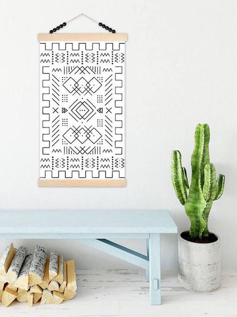 Mud Cloth Wall Hanging, Afro Boho, Diy Crafts For Bedroom, African Furniture, Diy Crafts For Teen Girls, African Crafts, Mudcloth Fabric, Object Art, Bedroom Wall Hangings