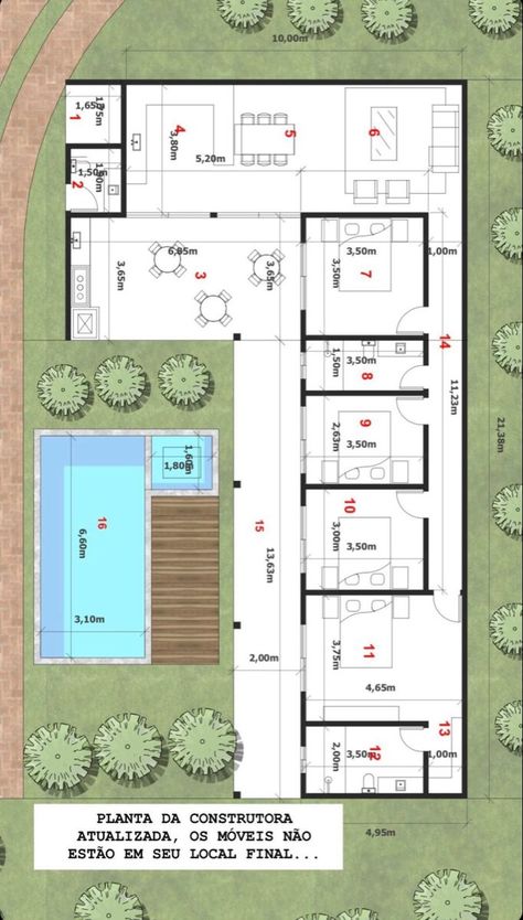 L Shaped House Plans, L Shaped House, House Village, Building Plans House, Architectural Floor Plans, Barndominium Ideas Floor Plans, House Plan Gallery, Village Photography, Home Design Floor Plans