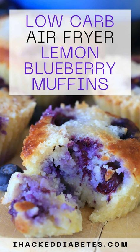 Low Carb Air Fryer, Air Fryer Recipes Keto, Keto Blueberry Muffins, Dinner Recipes Healthy Low Carb, Low Fat Low Carb, Low Carb Low Fat Recipes, Baking Powder Uses, Low Carb Muffins, Lemon Blueberry Muffins