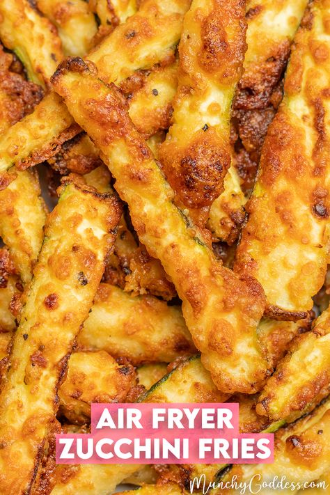 Golden Air Fryer Zucchini Fries. Air Fryer Zucchini Fries, Zucchini Pommes, Crispy Zucchini, Air Fryer Zucchini, Garlic Recipe, Air Fryer Oven Recipes, Air Fry Recipes, Garlic Aioli, Air Fryer Recipes Chicken