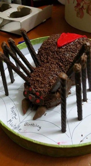 Spider Cupcake Cake, Spider Cake Halloween, Halloween Spider Cake, Spider Cake Birthday, Tarantula Cake, Chocolate Spider Cake, 7 Birthday Cake, Insect Cake, Spider Cakes