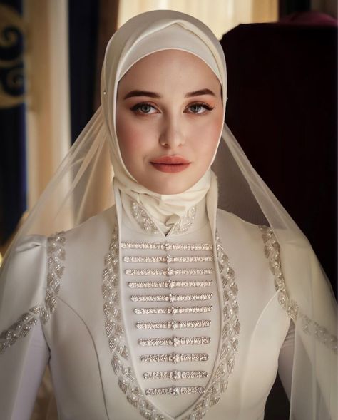 Evloeva Hava | Photographed by tamiwka on Instagram Turkish Traditional Dresses, Turkish Bride, Egypt Style, Dresses Hijab, Marriage Ideas, Traditional Wedding Dress, Turkish Wedding, Turkish Dress, Orthodox Wedding