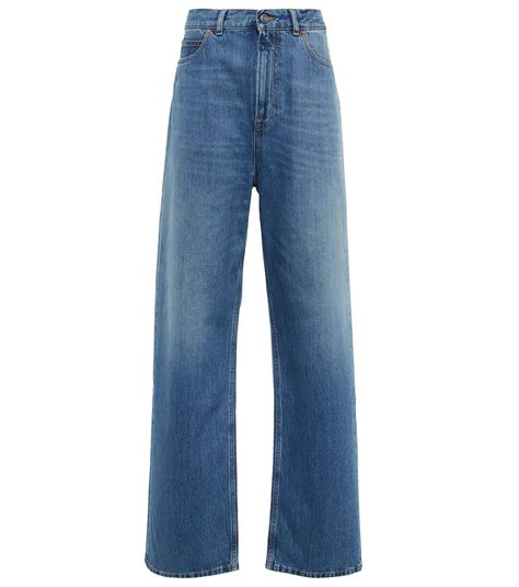 Valentino - High-rise wide-leg jeans | Mytheresa Valentino Jeans, High Rise Wide Leg Jeans, Jeans Boyfriend, Denim Shirt, Vintage Denim, Wide Leg Jeans, High Waist Jeans, Boyfriend Jeans, Flare Jeans