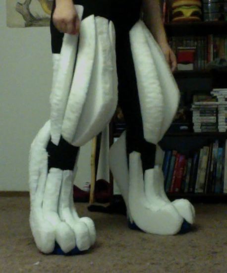 How do you attach feet to digitigrade legs?: fursuit — LiveJournal Diy Fursuit, Fursuit Paws, Fursuit Tutorial, Dragon Puppet, Cosplay Tutorial, Cosplay Diy, Spandex Leggings, The Plan, Diy Costumes