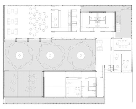 Senior Citizen Community Center / F451 Arquitectura Community Space Design, Section Drawing Architecture, Senior Citizen Housing, Hall Flooring, Community Halls, Student Center, Event Hall, Community Space, Community Center