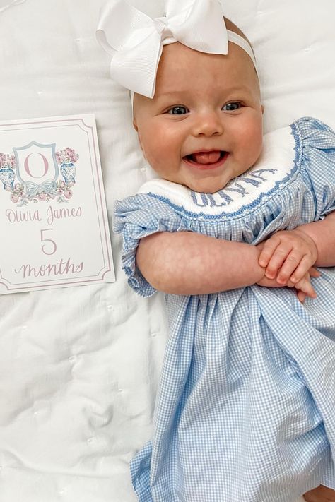 Happy 5 months little Olivia! @stacy0016 #annreevescelebrates #customoutfitsforbabies Preppy Baby Girl, Smocked Outfits, Anna Wilson, Preppy Kids Outfits, Country Baby Girl, Preppy Baby, Mom Aesthetic, Preppy Kids, Southern Baby