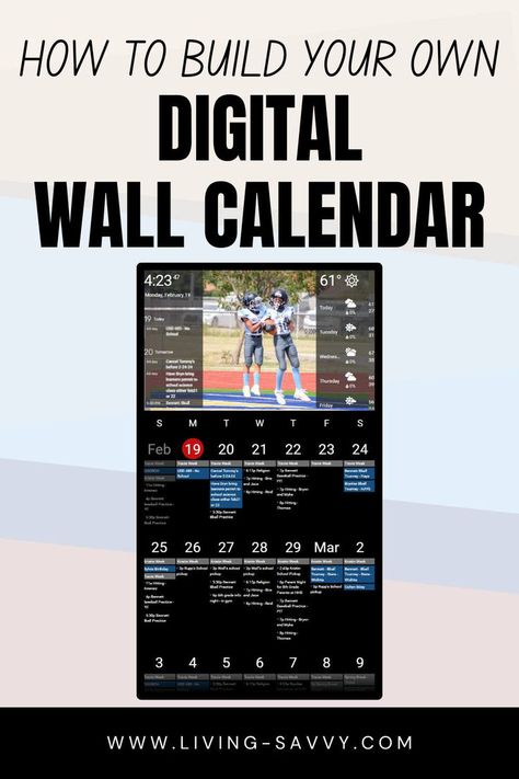 How To Build Your Own Digital Wall Calendar and Family Dashboard How To Bind A Calendar Diy, Digital Calendar Ideas, Organize Family Schedule, Electronic Calendar, Digital Wall Calendar, Family Calendar Wall, Diy Calendar Wall, Family Planner Wall, Chaotic Family