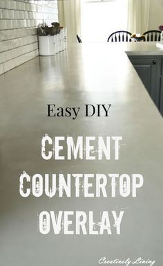 DIY Concrete Countertop Overlay! Concrete Countertop Overlay, Cement Countertop, Countertop Overlay, Organization Containers, Moderne Pools, Kitchen Remodel Countertops, Diy Cement, Concrete Countertop, Kitchen Countertop Materials