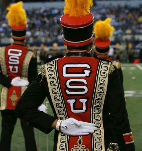 Grambling State University Marching Band. #thegreatestbandintheland Hbcu Marching Bands, Hbcu Band, Hbcu Life, Grambling State University, Ohio Buckeyes, Marching Bands, Drum Major, Motivational Quotes For Women, College Courses