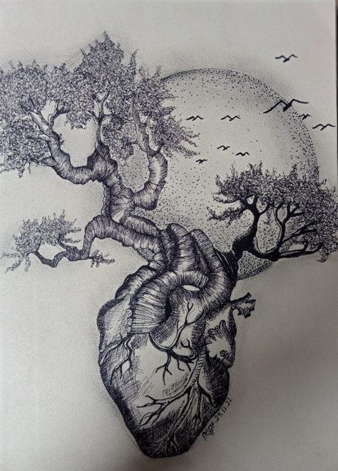 Heart Tree Tattoo, Traditional Tattoo Cross, Tree Heart Tattoo, Bonsai Tattoo, Wilderness Tattoo, Bonsai Tree Tattoos, Tree Tat, Tree Tattoo Men, Majestic Tree