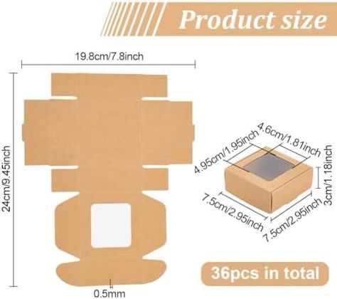 ODM BENECREAT 36 Packs 3x3x1.2 Inch Brown Kraft Paper Box with Clear Windows Foldable Paper Gift Box Goodies Candy Box Dessert Box for Party Wedding Bakery Packaging Supplier Check more at https://www.alppm.com/product/odm-benecreat-36-packs-3x3x1-2-inch-brown-kraft-paper-box-with-clear-windows-foldable-paper-gift-box-goodies-candy-box-dessert-box-for-party-wedding-bakery-packaging-supplier Foldable Paper, Wedding Bakery, Typography Creative, Dessert Box, Gift Bags Diy, Product Showcase, Bags Diy, Dessert Boxes, Bakery Packaging