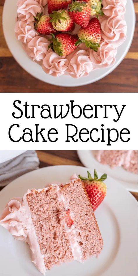 Recipe For Strawberry Cake, Gluten Free Strawberry Cake, Delicious Strawberry Cake, Homemade Strawberry Cake, Strawberry Cake Recipe, Strawberry Cream Cheese Frosting, Strawberry Powder, Strawberry Cake Recipes, Strawberry Flavor