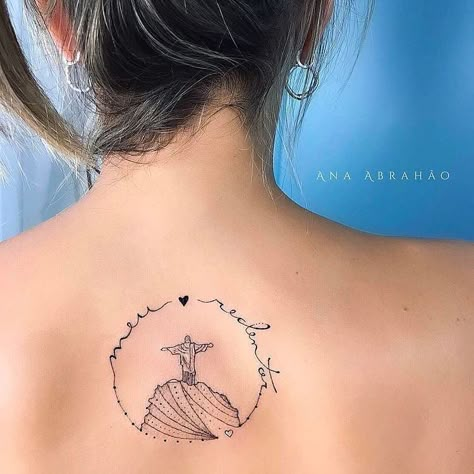 Redeemer Tattoo, Faith Hope Tattoo, 95 Tattoo, Women Back Tattoos, Hope Tattoos, Back Tattoos Ideas, Hope Tattoo, Women Back, Jesus Tattoo