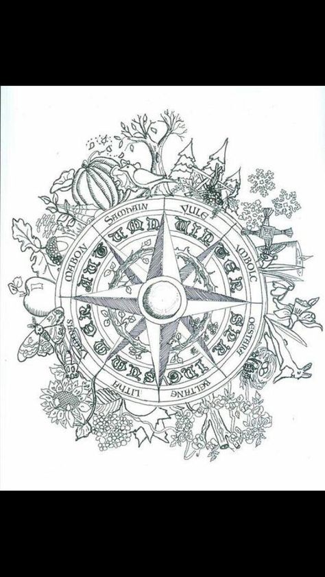 Wheel of the year colouring page Wheel Of The Year Drawing, Wheel Of The Year Coloring Page, Wheel Of The Year Tattoo, Wheel Of The Year Printable, Grimoire Printables, Pagan Calendar, Blank Coloring Pages, Witch Coloring Pages, Wheel Of The Year