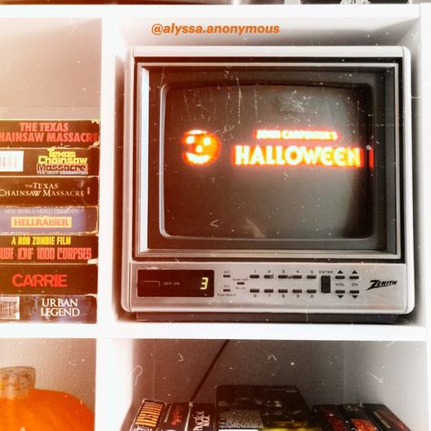 Halloween 1978 | Retro Tv Set Up | VHS Collection | Spooky Season Movie | 80s 90s Nostalgia | Horror 80s Autumn Aesthetic, Vhs Tv, Vhs Tv Aesthetic, Vhs Aesthetic, 80s Vhs Aesthetic, Vhs Stack, Halloween Vhs Aesthetic, Vhs Home Video Aesthetic, Horror Vhs Aesthetic