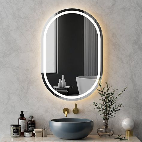 Turn your bathroom into a celebrity dressing room with the Embellir Oval LED Mirror. Whether you’re after a stylish vanity for your daily makeup routine or looking for a touch of Hollywood Glamour in your home, Embellir has you covered. With it's large 50X75cm size, the mirror is strong and made to last. It also features an energy-efficient LED light strip that goes around the circumference of the mirror to add vivid illumination to its reflections.The light has three temperature settings of... Celebrity Dressing Room, Dressing Table Cabinet, Oval Mirrors, Led Wall Mirror, Mirrors Vanity, Furniture Dressing Table, Lighted Wall Mirror, Daily Makeup Routine, Furniture Packages