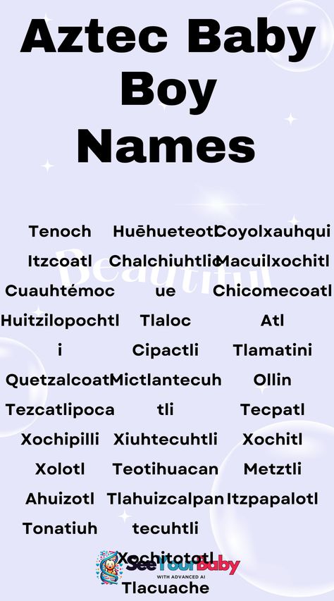 These powerful Aztec baby boy names carry strength and a sense of history. They're perfect for parents looking for something bold and culturally rich. Native American Names For Boys, Mexican Boy Names, Native American Names, American Names, Aztec Names, Names Generator, Writing Techniques, Best Character Names, Book Writing Inspiration