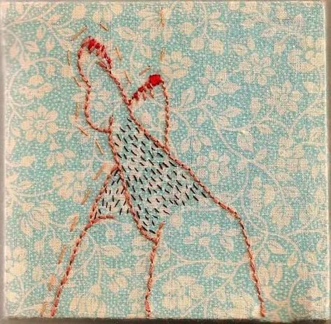 Art Fibres Textiles, Art Fil, Contemporary Embroidery, Red Thread, Textile Fiber Art, Thread Art, 자수 디자인, Feminist Art, Stitching Art