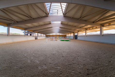 The Ultimate Horse Arena Construction Guide | Performance Footing Indoor Horse Riding Arena, Arena Drag, Arena Footing, Horse Riding Arena, Riding Arena, Horse Arena, Indoor Arena, Riding Arenas, Drainage Solutions