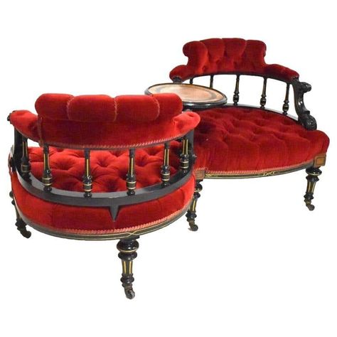 Red Button, Vanity Bench, Love Seat, Dream House, Vanity, For Sale, Red, Furniture, Home Decor