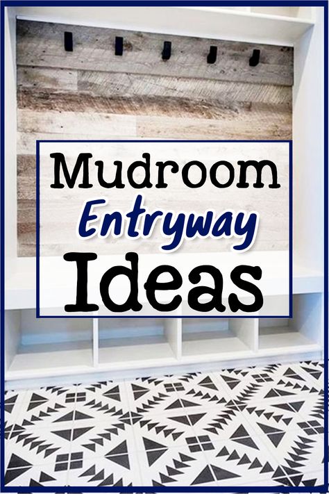 Mudroom Ideas Entryway Corner, Rustic Mud Room Ideas Entryway, Back Entrance Mudroom, Small Mud Rooms Ideas, Hall Ways Ideas Entrance Farmhouse, Front Entrance Cubby Ideas, Rear Entryway Ideas, Hallway Inspiration Farmhouse, Family Foyer Ideas