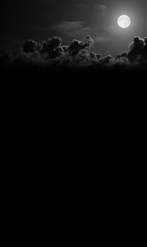 Nature, black white, moon, nature landscape, black clouds, HD phone wallpaper Moon Nature, Full Moon Night, Black Clouds, White Moon, Nature Landscape, Full Moon, Phone Wallpaper, Black White, Moon