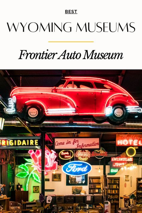 Visit some of Wyomings best museums including the Frontier Auto Museum in Gillette, Wyoming. The displays bring you back in time and feature flashy old cars and nostalgic items from the mid 1900's. Visit Wyoming and discover the best places to visit during your trip. Visit Wyoming, Wyoming Travel Road Trips, Wyoming Road Trip, Things To Do In Wyoming, Gillette Wyoming, Nostalgic Items, Wyoming Travel, Best Places To Visit, North Dakota