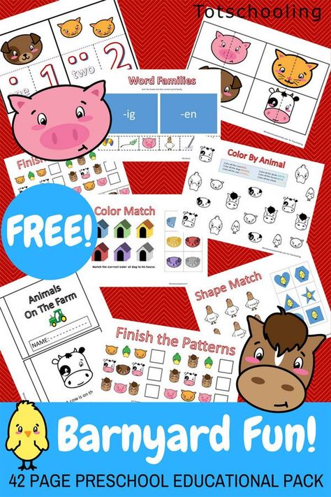 Barnyard Crafts, Farm Activities Preschool, Preschool Farm, Farm Animals Preschool, Animals Activities, Farm Animals Activities, Animals Preschool, Farm Theme Preschool, Theme Preschool