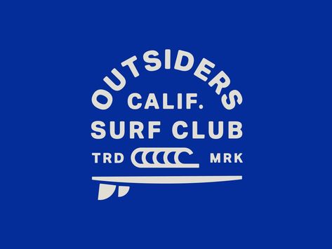 The Outsiders - Badge exploration by Alex Aperios #dribbble #design #surf #surfing #california #logo #logodesign #branding Surfing Logo Design, California Logo Design, Surfer Branding, Surf Brand Design, Surf Club Logo, Surf Branding Design, Surf Board Logo, California Graphic Design, Surf Font