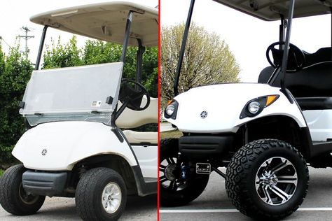 Golf Cart Body Kits, Golf Cart Bodies, Lifted Golf Carts, Ezgo Golf Cart, Gas Golf Carts, Golf Cart Tires, Electric Golf Cart, Golf Car, Custom Golf