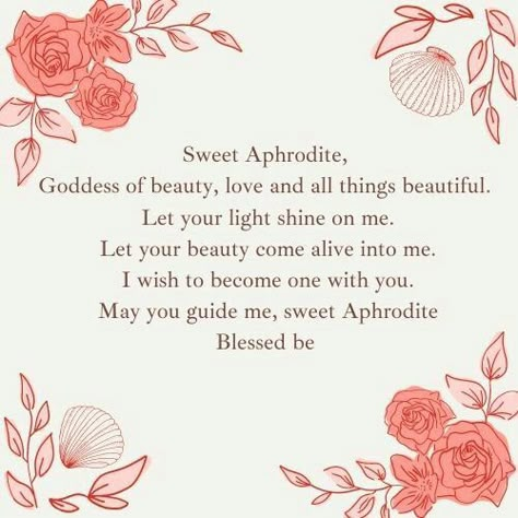 Prayers For Aphrodite, Aphrodite Beauty Spell, Quotes Aphrodite, Letter To Aphrodite, Aphrodite Prayer For Beauty, Prayers To Aphrodite, Aphrodite Poem, Aphrodite Poetry, Aphrodite Affirmations