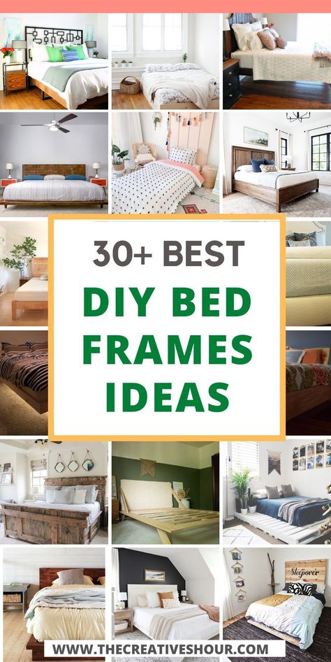 Diy Full Size Bed Frame, Diy Bed Frames, Simple Bed Design, Diy Bed Frame Plans, Build Bed Frame, King Size Bed Frame Diy, Diy Platform Bed Frame, Queen Bed Frame Diy, Bed Frames Ideas