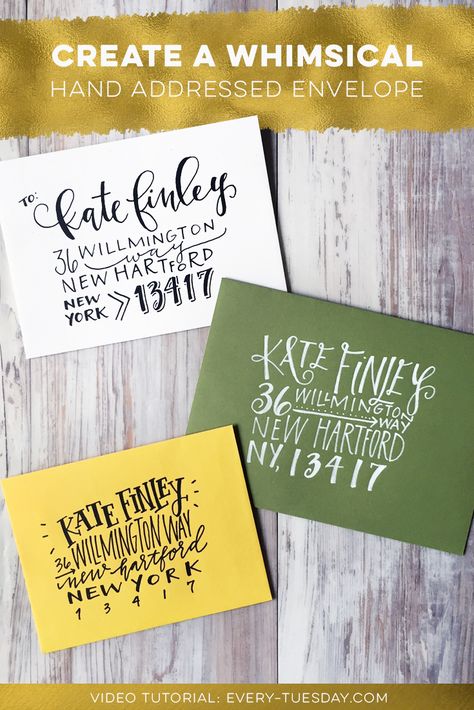 Pretty Envelope Addressing, Address Envelopes By Hand, Addressing Envelopes By Hand, Lettering Envelopes, Hand Lettered Envelopes, Addressed Envelopes, Hand Lettering Envelopes, Envelope Calligraphy, Snail Mail Art