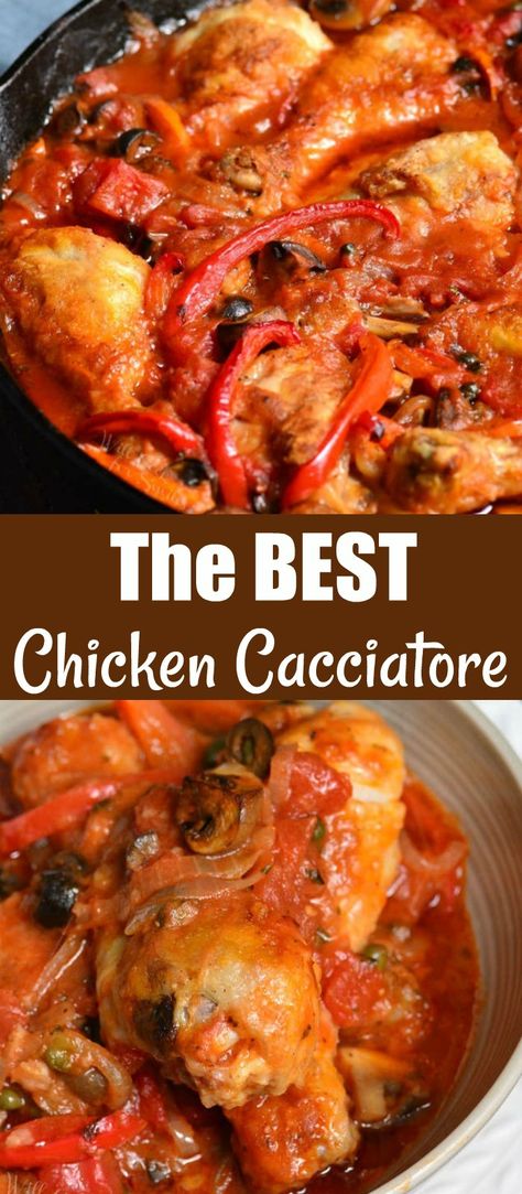 Chicken Cachitorie, Chicken Tomato Peppers Recipe, Chicken Caccatorie Recipes, Chicken Cacatorrie, Italian Style Chicken Recipes, Chicken Mushroom Bell Pepper Recipes, Chicken Cacciatore With Chicken Breast, Chicken Peppers And Onions Pasta, Tomato Mushroom Chicken