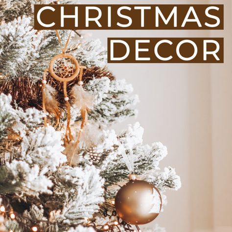 Neutral & Brown Christmas Decor (updated ) | Denise Joanne Boho Gold Christmas Tree, Boho Cristhmas Decor Diy, Christmas Bohemian Decor, Flocked Boho Christmas Tree, Boho Christmas Table Centerpiece, Boho Vintage Christmas Tree, Christmas Tree Bohemian, Boho Style Christmas Tree, Bohemian Christmas Table Setting