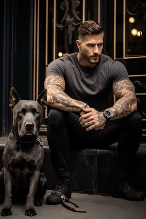 Tattoo Bearded Men, Men With Tattoo Sleeves, Tattooed Cowboy Men, Mafia Men With Tattoos, Hot Muscular Tattoo Men, Tattooed Bearded Men, Tattooed Biker Men, Big Tattooed Men, Tall Dark Haired Man