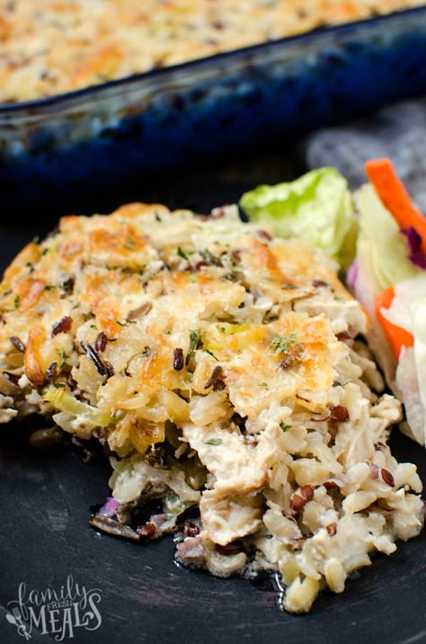 Chicken Wild Rice Casserole - FamilyFreshMeals.com Chicken And Wild Rice Recipes Healthy, Chicken And Wild Rice Casserole, Chicken Wild Rice Casserole, Chicken Wild Rice, Wild Rice Recipes, Wild Rice Casserole, Family Fresh Meals, Chicken And Wild Rice, Savory Food