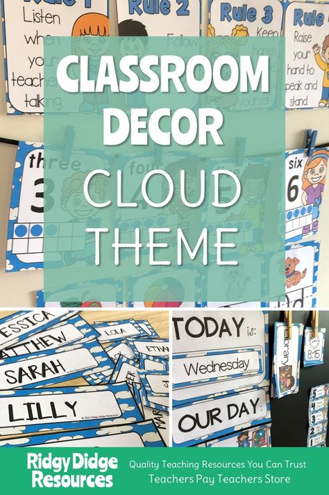 Clouds Classroom Theme, Sky Classroom Decor, Cloud Theme Classroom Decor, Sky Theme Classroom Decorations, Cloud Themed Classroom, Sky Themed Classroom, Cloud Classroom Theme, Sky Classroom Theme, Cloud Classroom Decor