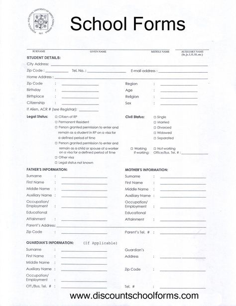 School Forms. We offer a range of standard and custom printed docket books help you keep on track around the school. http://www.discountschoolforms.com/ School Admission Form, Application Questions, Admission Form, School Report Card, Schedule Ideas, School Forms, Form Example, School Testing, School Application