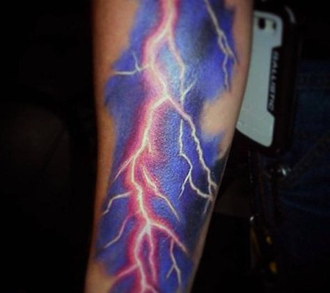 Purple And Red Lightning Bolts Tattoos For Men Thunder Tattoo, Lightning Bolt Tattoo, Purple Tattoos, Lightning Tattoo, Bolt Tattoo, Red Lightning, Tattoo Pictures, Skeleton Hand Tattoo, Neck Tattoo For Guys