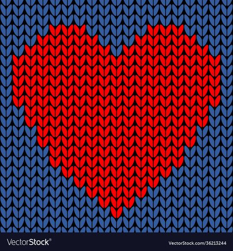 Graphic Knitting Pattern, Knitting Graphic Design, Knit Tattoo, Knit Heart Pattern, Knitting Graphs, Knitting Tattoo, Seamless Knitting Patterns, Graph Patterns, Heart Vector