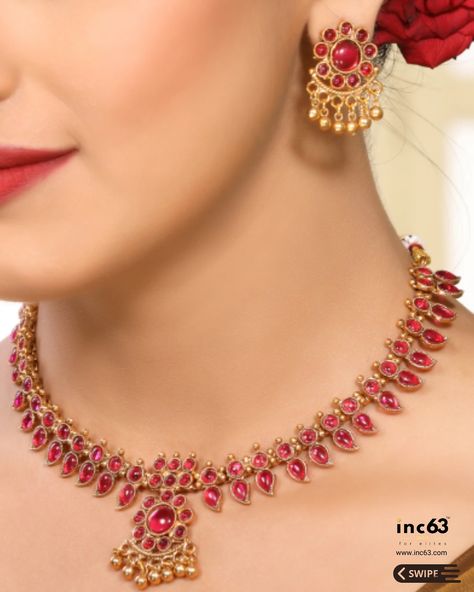 ✨ Radiate Elegance with Timeless Ruby Jewelry! ✨ Rubies, known as the “King of Gems,” have symbolized passion, protection, and power throughout history. The vibrant red hue enhances the beauty and grace of every woman, bringing out a stunning, confident glow. This exquisite ruby necklace set is not just a piece of jewelry – it’s a statement. Perfectly designed to complement traditional and modern outfits, it adds a royal touch to your look. 💎 Why Ruby? Ruby’s deep red symbolizes love and e... Ruby Necklace Set, Artificial Jewellery, Ruby Necklace, Ruby Jewelry, Modern Outfits, Vibrant Red, Deep Red, The King, Every Woman